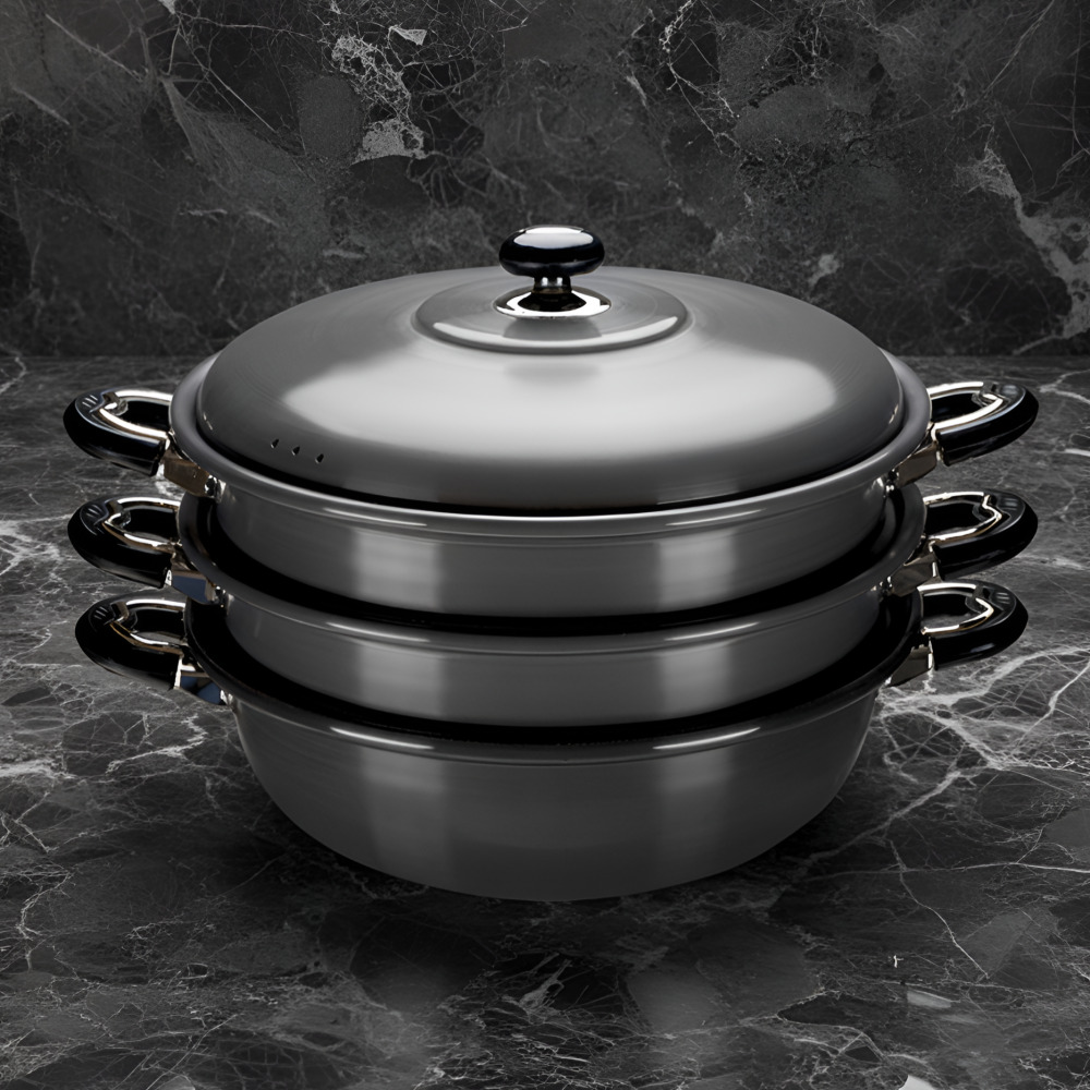 업소용 경질 3단 찜솥 해물찜 만두 국솥 냄비 AA