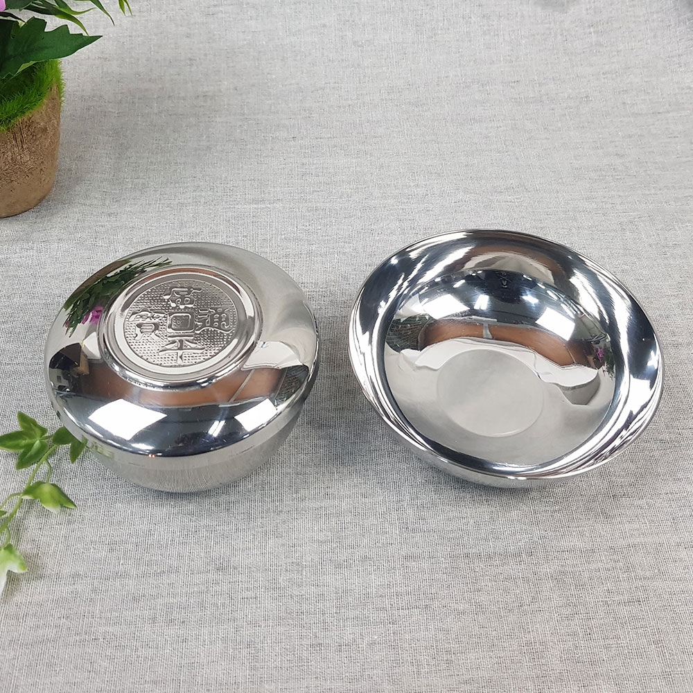 [단일] 경복 스텐 한식기 중 공기 지름105 대접 지름130 세트