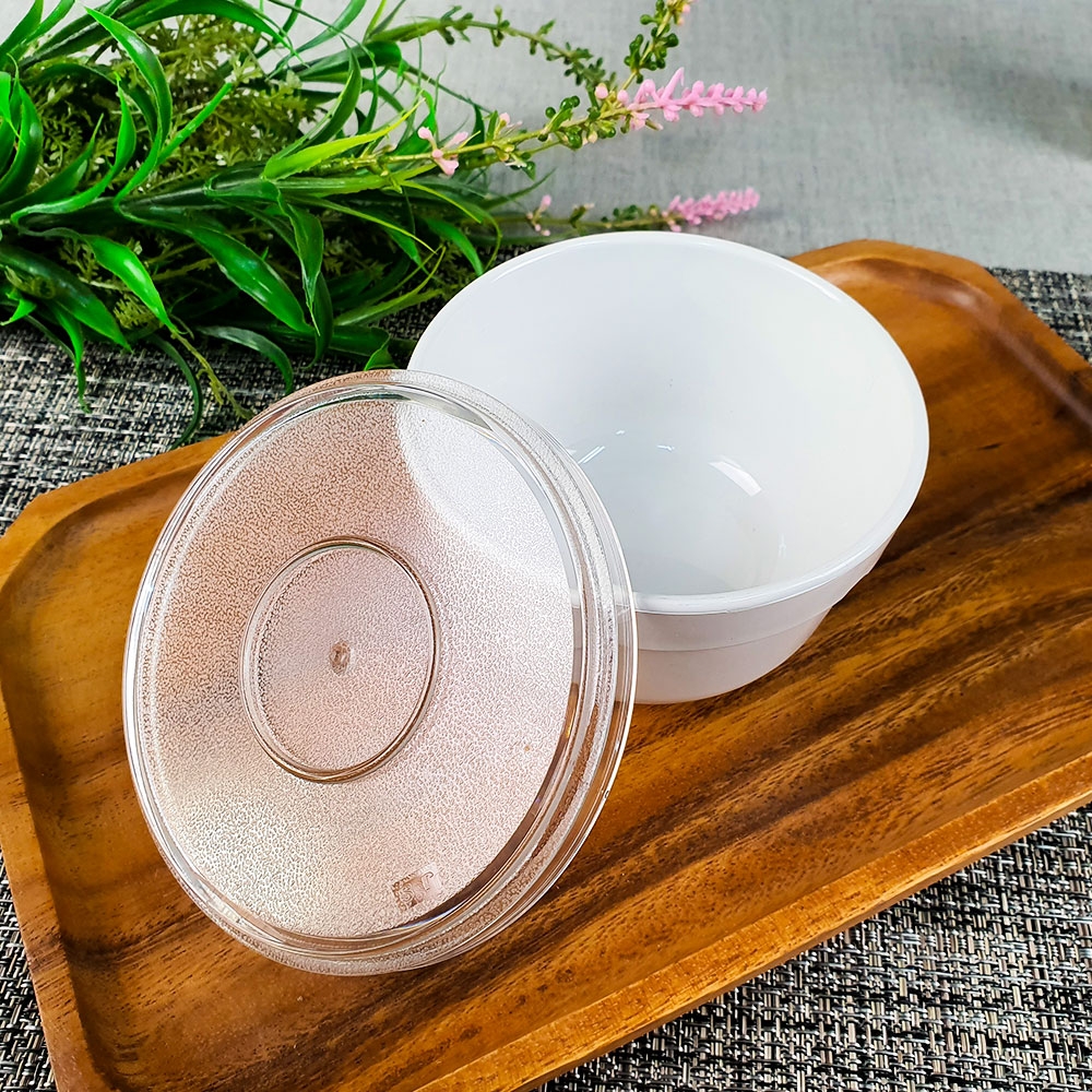 pc 병원 공기 뚜껑 반투명 단품 밥 그릇 식기 공기 식당 업소용 환자용 그릇