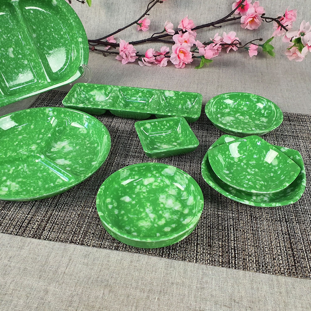 그린스톤 멜라민 그릇 접시 녹색 분식 포차 떡볶이 omg 특찬 미니(미노출