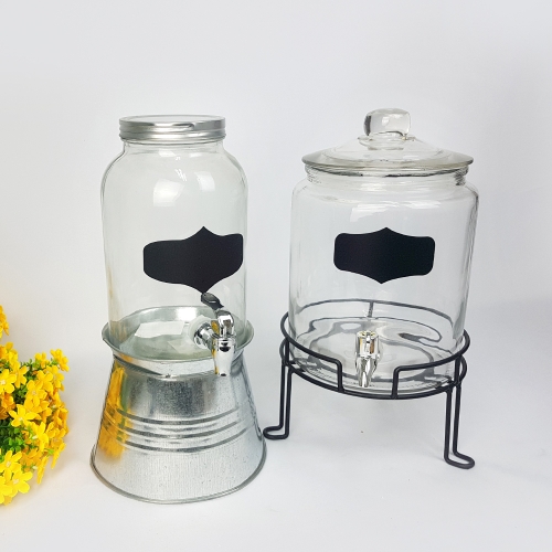 유리 디스펜서 3.8L VV 수도꼭지 유리병 과실주 담금주 술병