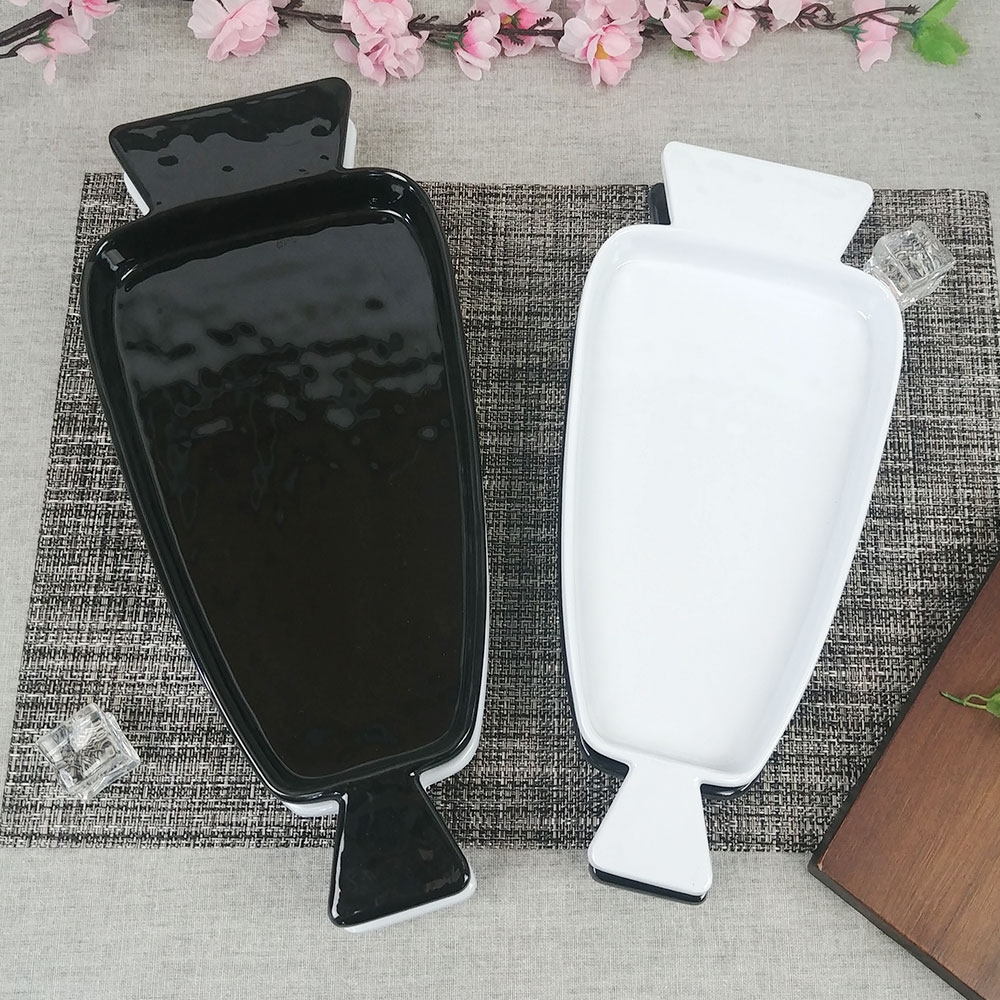 yp 로얄 퓨전 손잡이 사각 접시 흑 BB 생선 찬그릇 투칼라