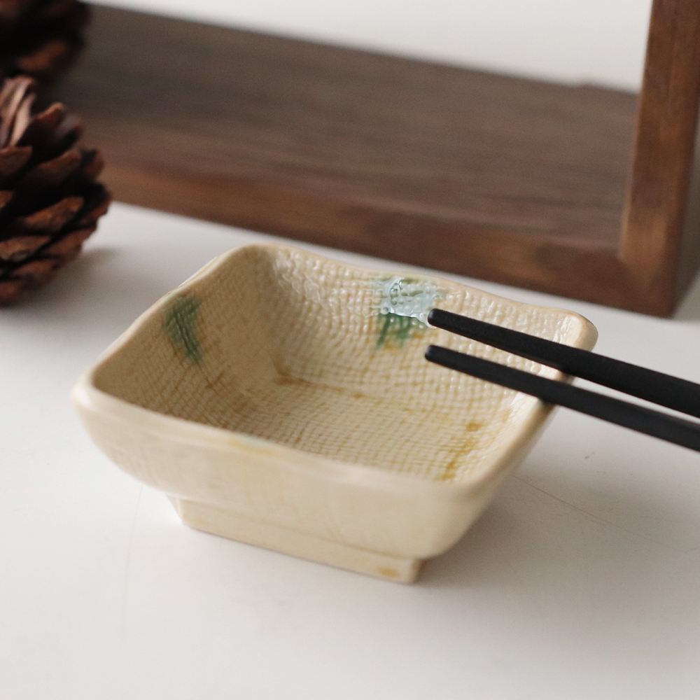 omgkitchen 도자기 종지 폴로-1 사각종지 녹터치 72x72xh28