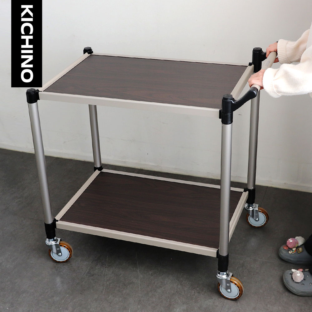 WS 우드 서빙카트 2단 대 680x440xH790mm 저소음 식당 음식카트