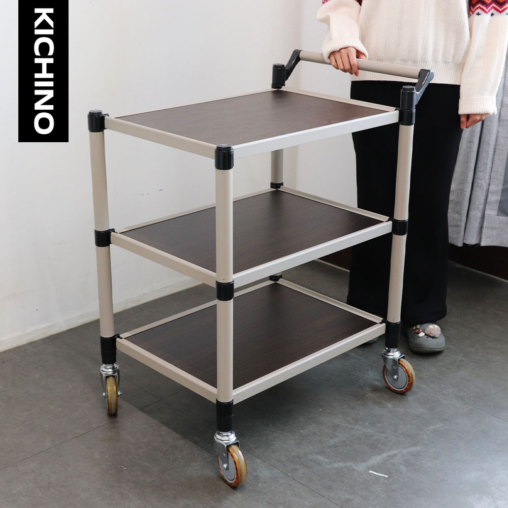 WS 우드 서빙카트 3단 소 530x390xH790mm 저소음 음식카트 식당카트