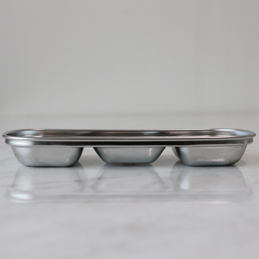 스텐 종지 샤틴 양념 소스 그릇 나눔 찬기 3칸 사각 VV