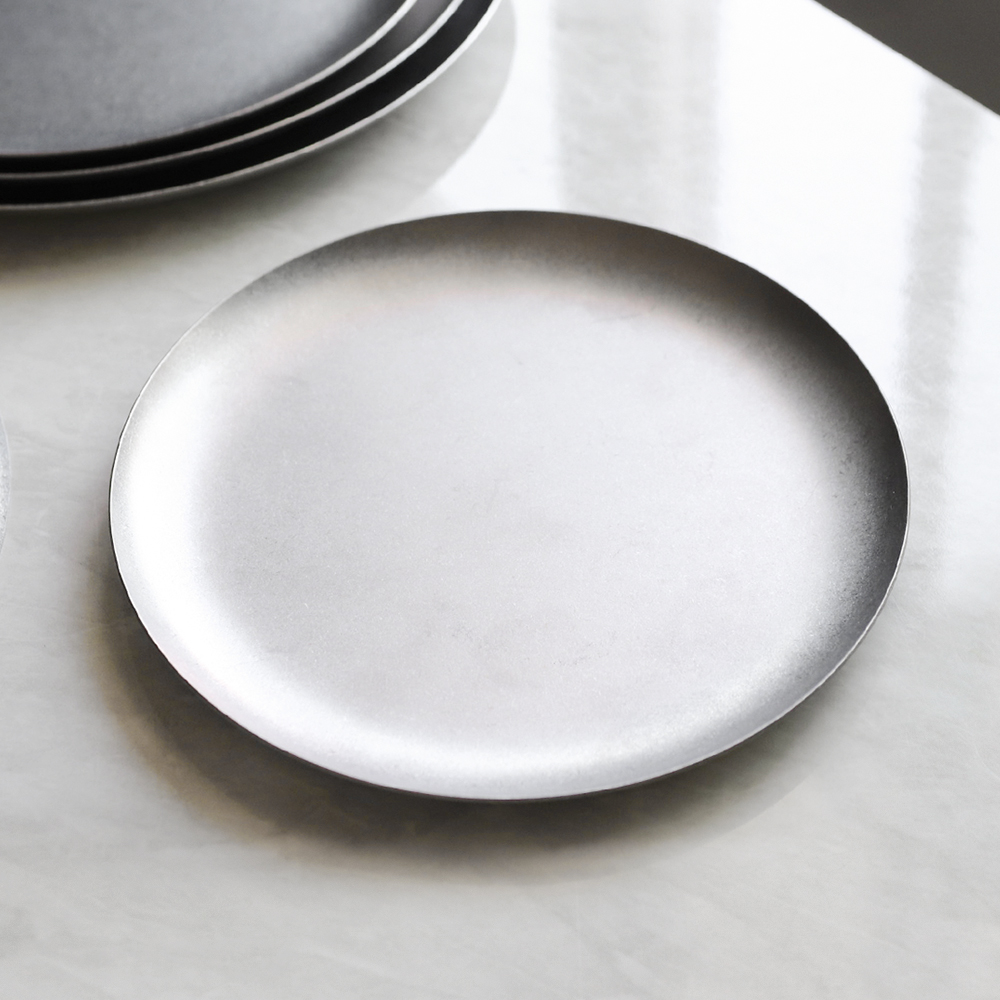 빈티지 스텐 올드 엔틱 식기 원접시 카페 캠핑 DS 원형 평접시 AA 5012