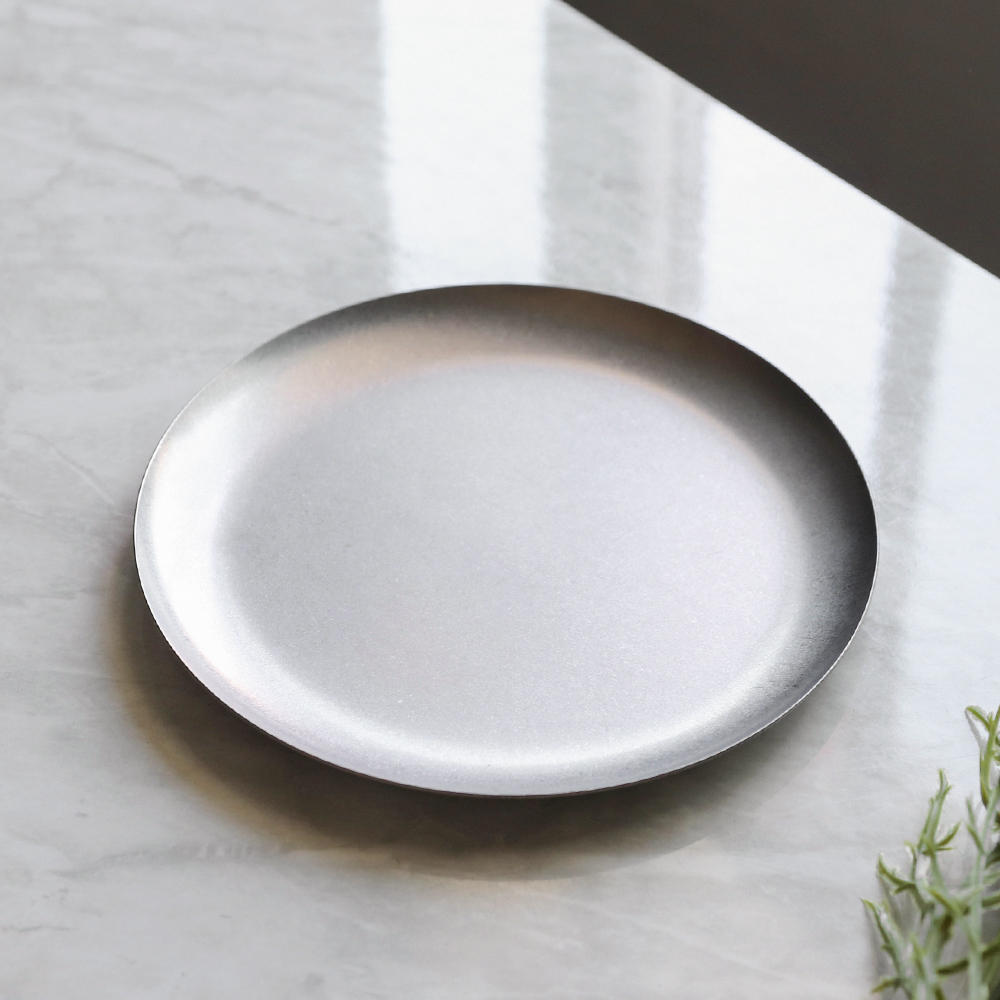 [단일] 빈티지 스텐 DS 원형 평접시 5013 18.5cm 올드 엔틱 식기 카페 캠핑