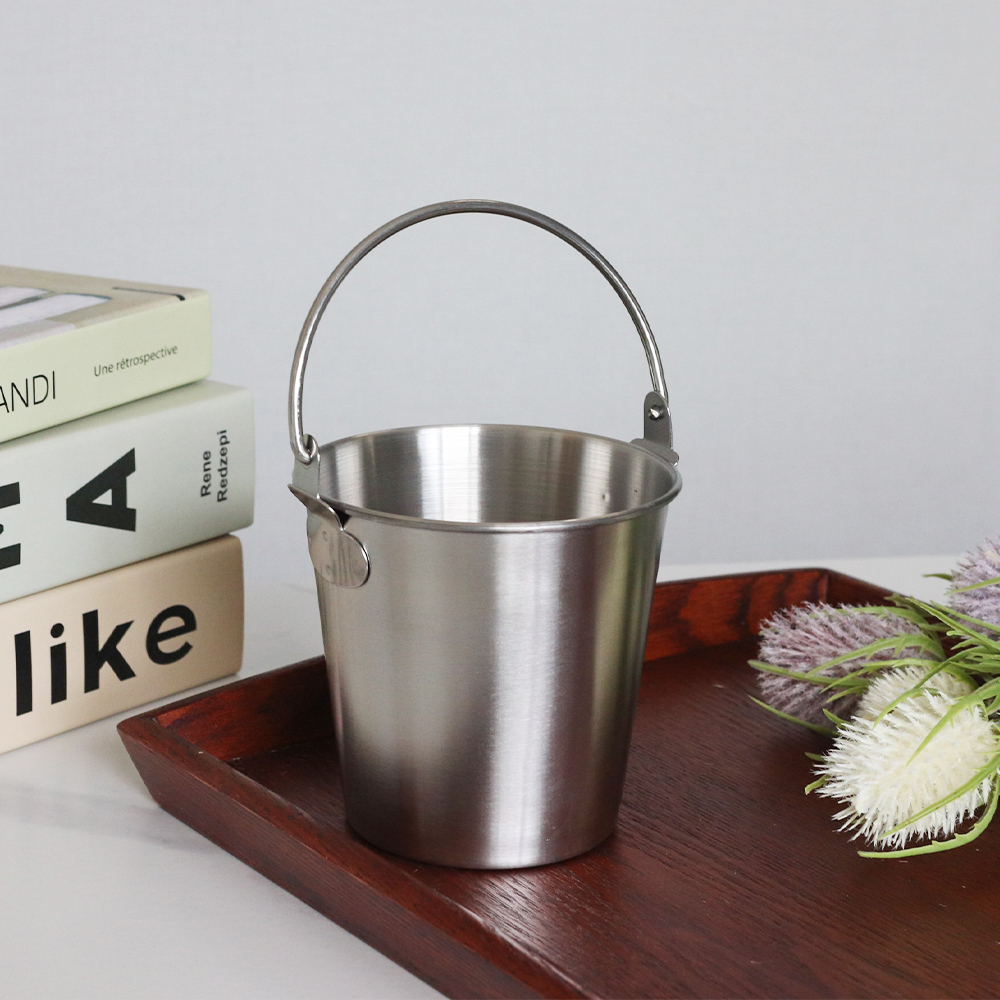 [단일] DS 미니 버켓 11.5cm 스텐 빈티지 바스켓 빙수볼 그릇 간식 핑거푸드 그릇