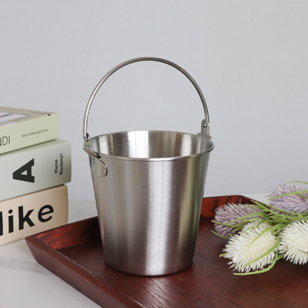 [단일] DS 미니 버켓 13cm 스텐 빈티지 양동이 빙수볼 버킷 간식 핑거푸드 그릇