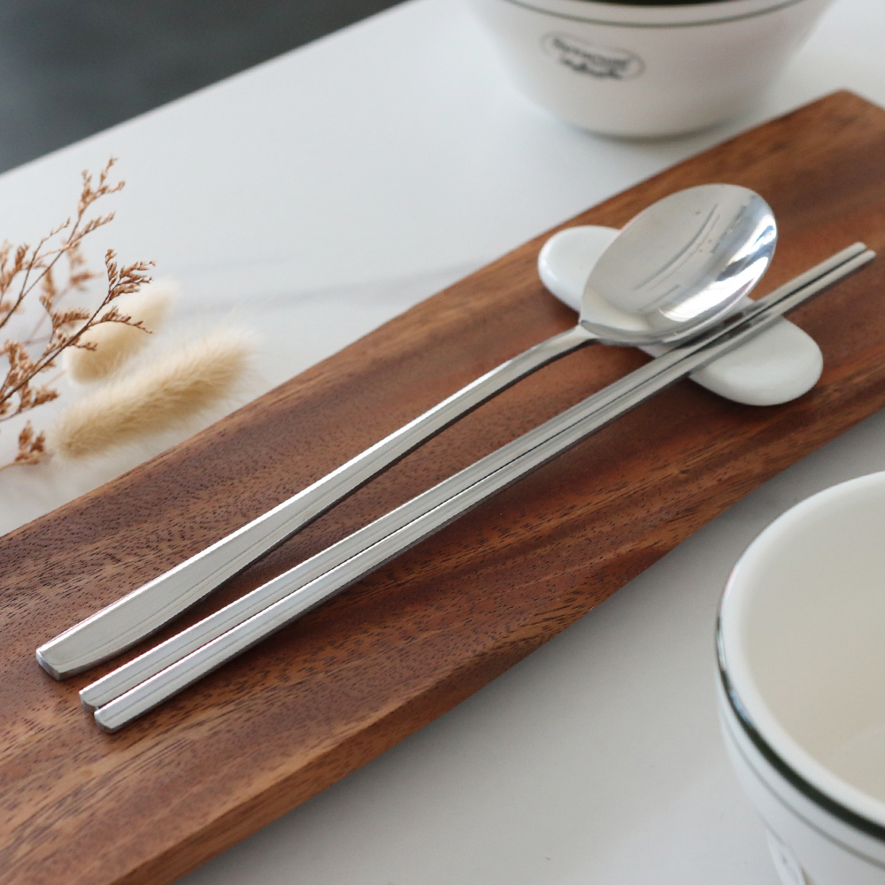 STS304 스텐 수저 세트 한식 숟가락 젓가락 27종 업소용 민자 각진형