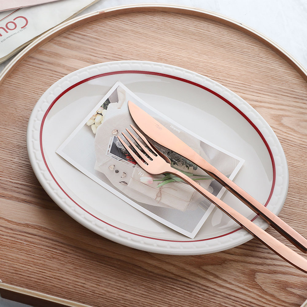 [단일] 시라쿠스 쉐난고 카디날 타원접시 25cm 브런치 카페 플레이팅 빈티지