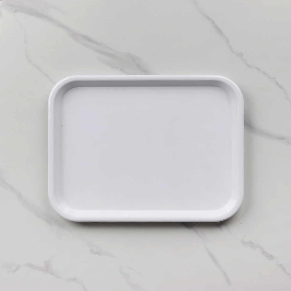 [단일] 멜라민 쟁반 백색 35.7cm 사각 트레이 카페 업소용 플라스틱
