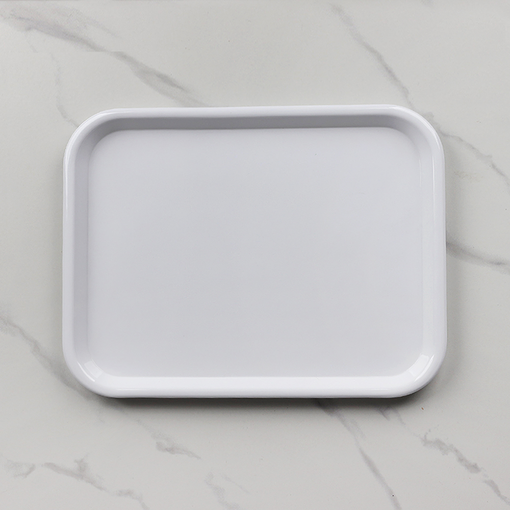 [단일] 멜라민 쟁반 백색 40cm 사각 트레이 가벼운 업소용 플라스틱