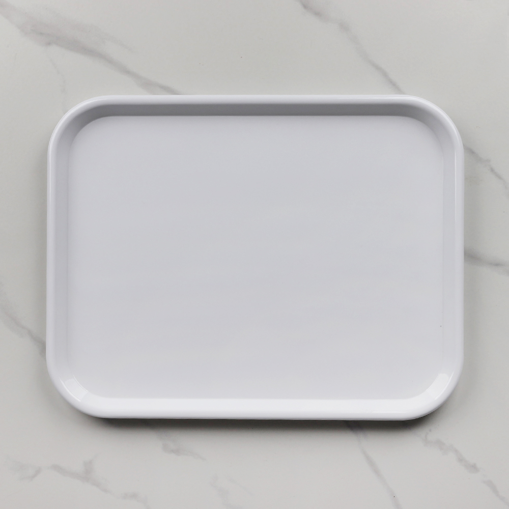 [단일] 멜라민 쟁반 백색 43.5cm 사각 트레이 식당 업소용 플라스틱