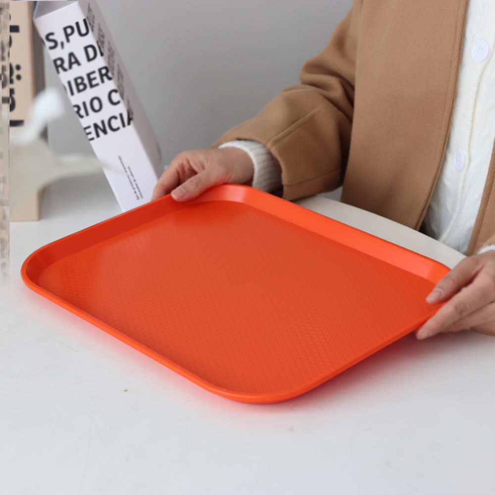[단일] LV 컬러 쟁반 사각 트레이 415X305 주황 2호 분식 패스트푸드 플라스틱 오렌지