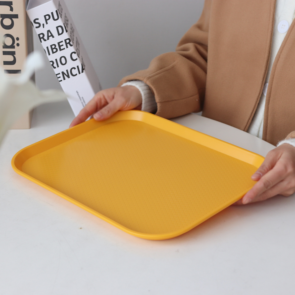 [단일] LV 컬러 쟁반 사각 트레이 415X305 노랑 2호 분식 패스트푸드 플라스틱 옐로우