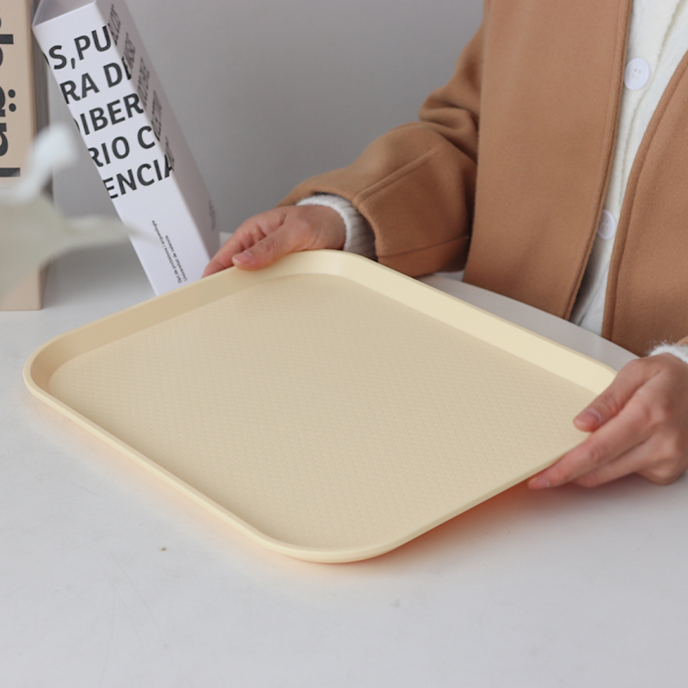 [단일] LV 컬러 쟁반 사각 트레이 415X305 연노랑 2호 분식 패스트푸드 플라스틱 레몬 상아