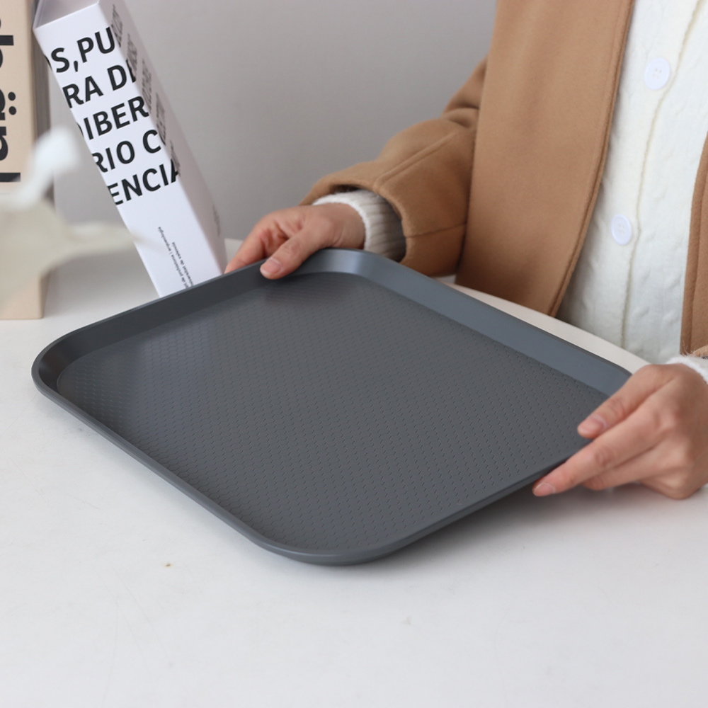 [단일] LV 컬러 쟁반 사각 트레이 415X305 청녹 2호 분식 패스트푸드 플라스틱 딥그린