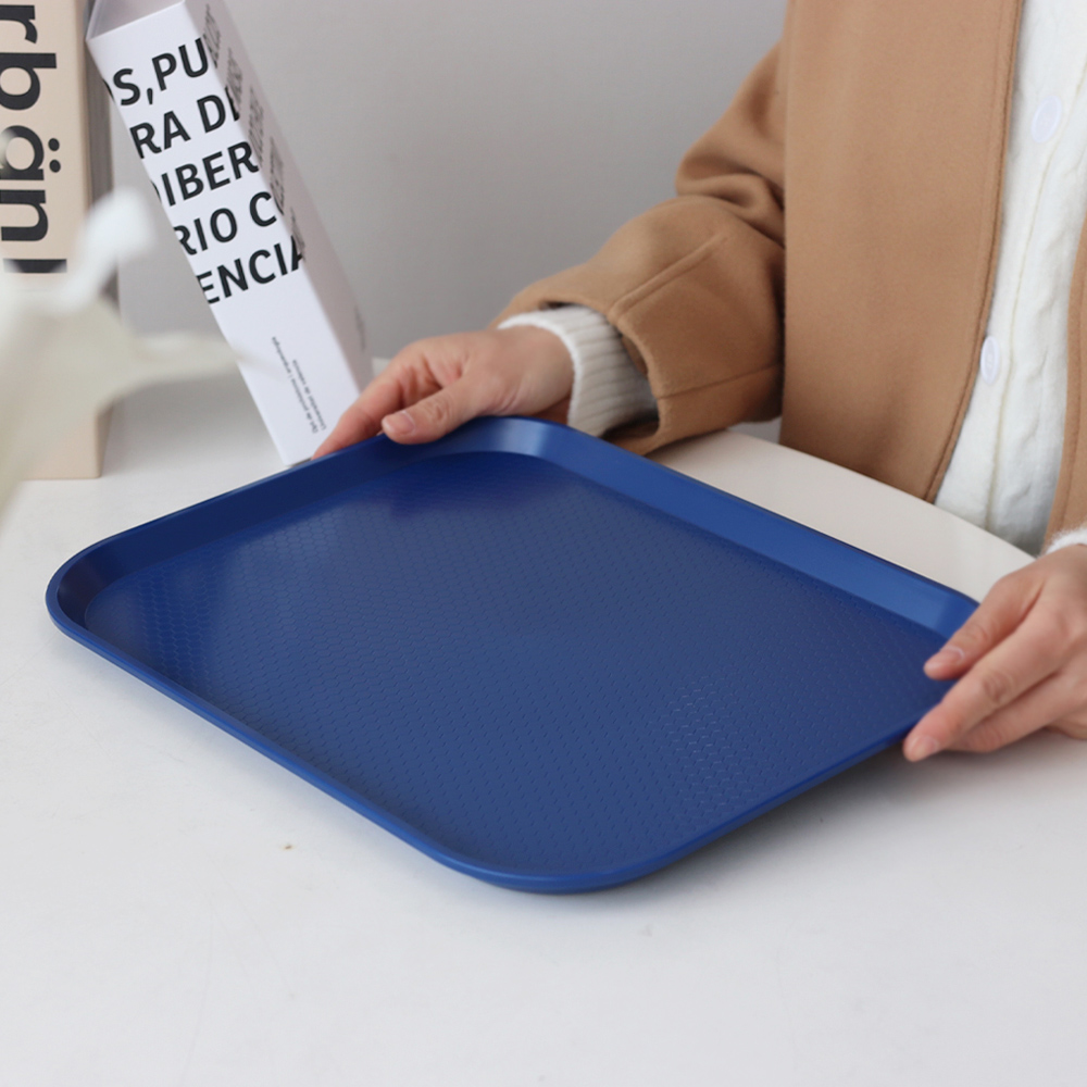 [단일] LV 컬러 쟁반 사각 트레이 415X305 검정 2호 분식 패스트푸드 플라스틱 블랙