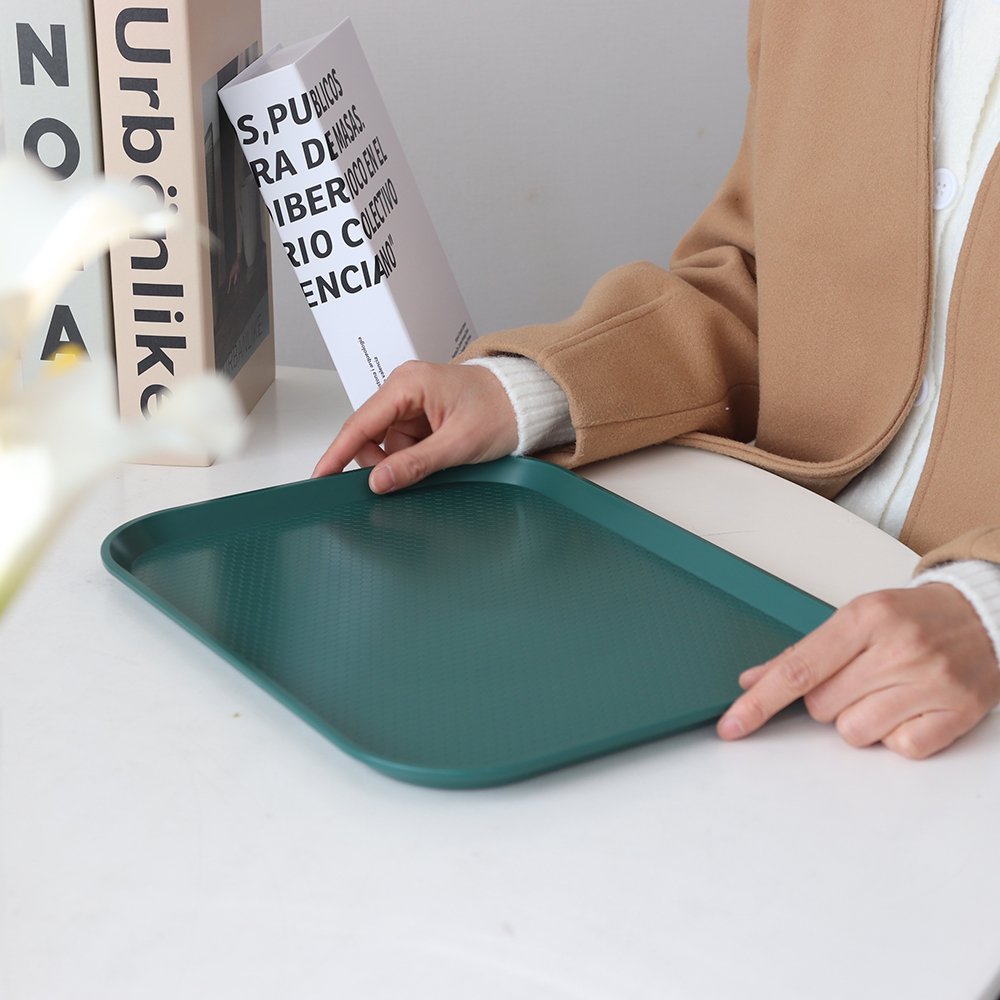 [단일] LV 컬러 쟁반 사각 트레이 350X270 회색 1호 카페 서빙 플라스틱 그레이