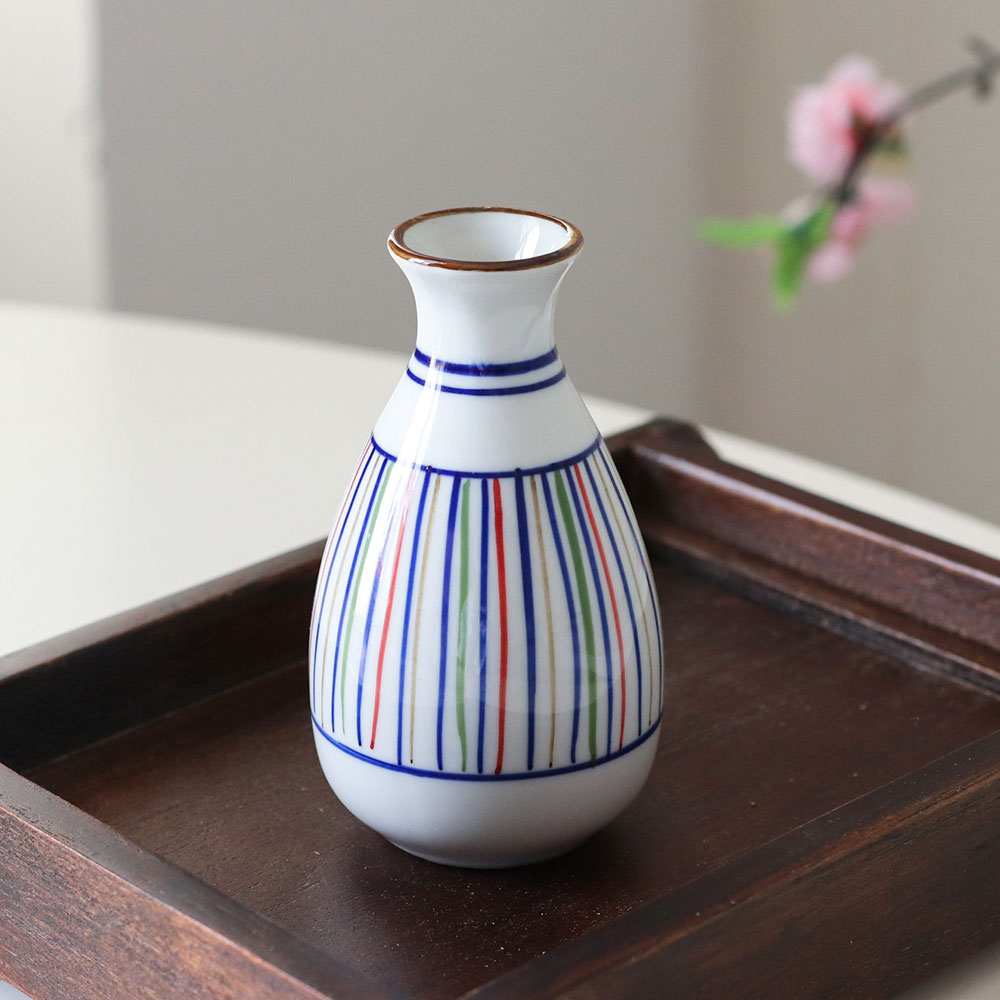 도쿠리 사케병 일본 술병 일식 하이토-320 오색 라인 소 150ml VV