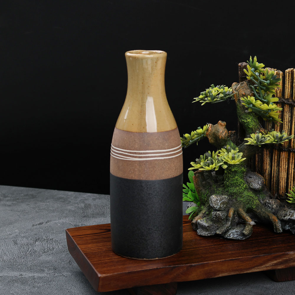 도쿠리 사케병 일본 술병 일식 재팬-225 라인 옐로우 독구리 320ml VV