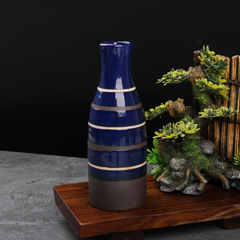 도쿠리 사케병 일본 술병 일식 재팬-228 라인 블루 독구리 320ml VV
