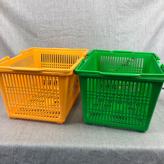 [박스] 쇼핑 바구니 노랑 특대 36개 AA 플라스틱 시장 마트 편의점 장바구니