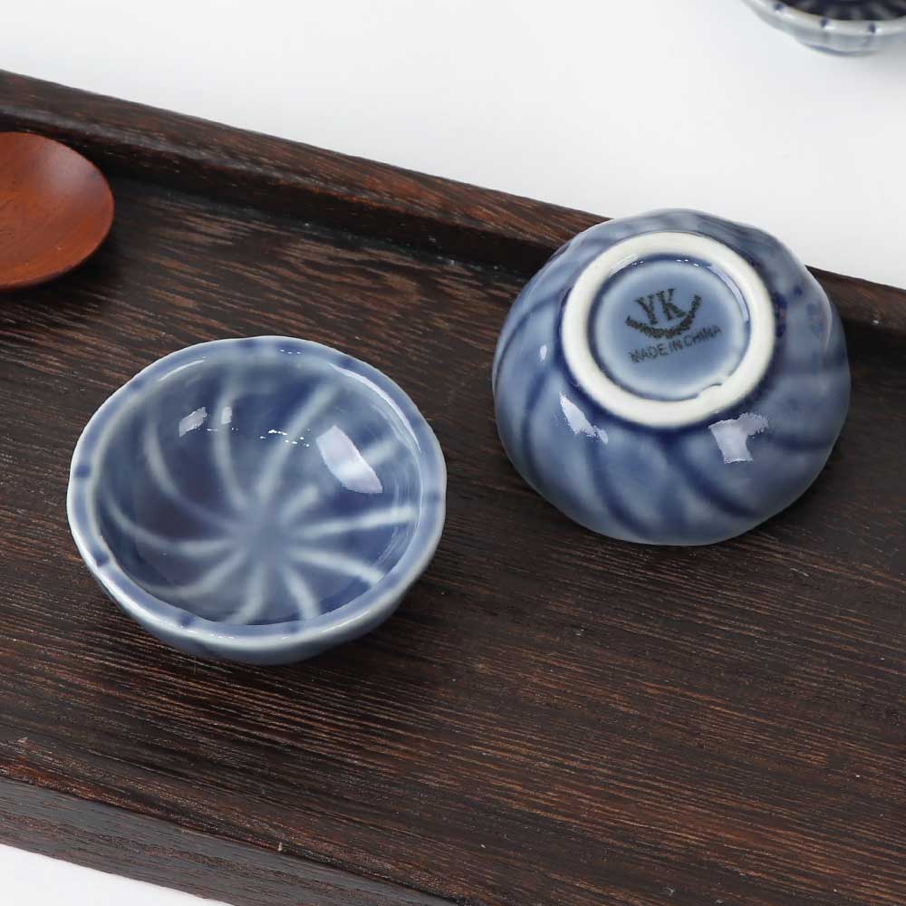 [YK 도자기] 하이토-143 미니 원종지 블루 초장기 소스기 회오리 UU
