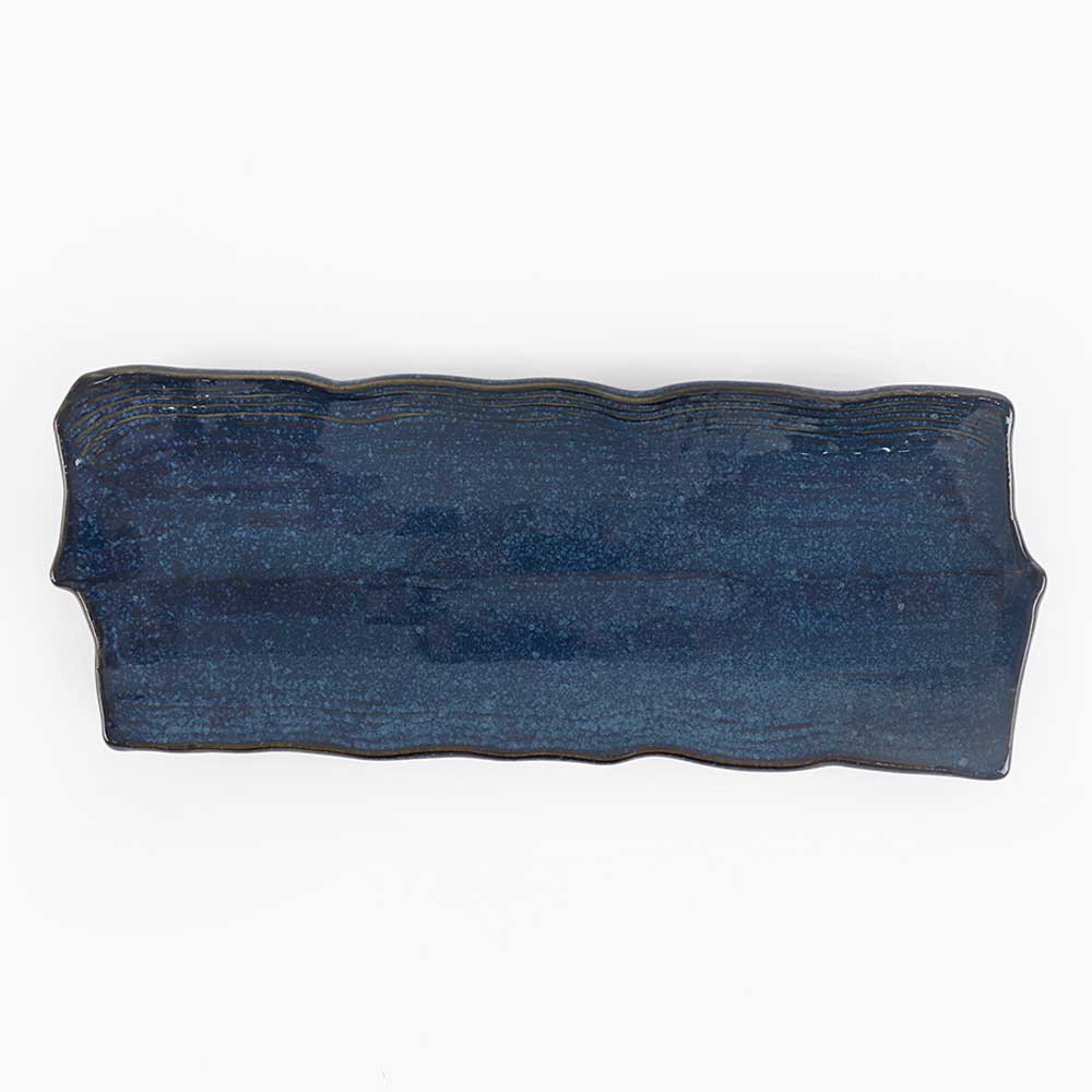 [YK 도자기] CM-160A 기와직사각 플레이트 업소용 파랑 UU