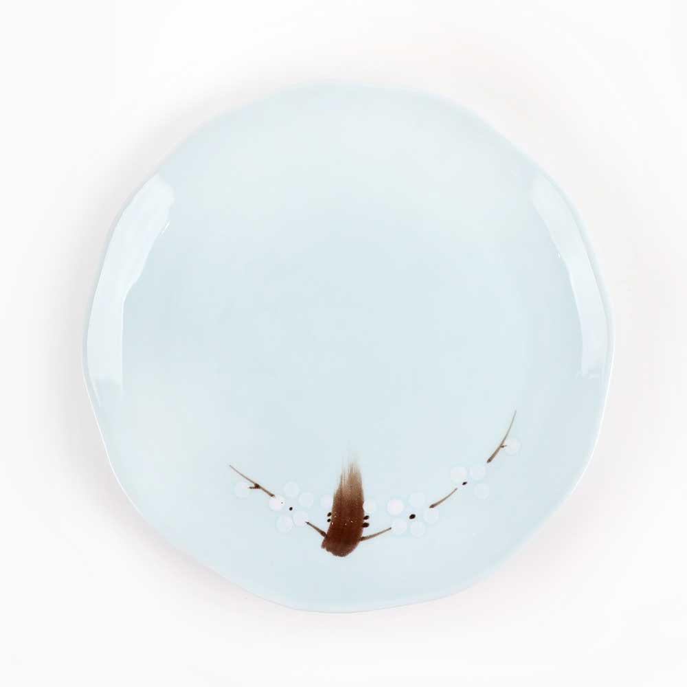 [YK 도자기] CM-227 푸른 원접시가정용 플레이트 UU