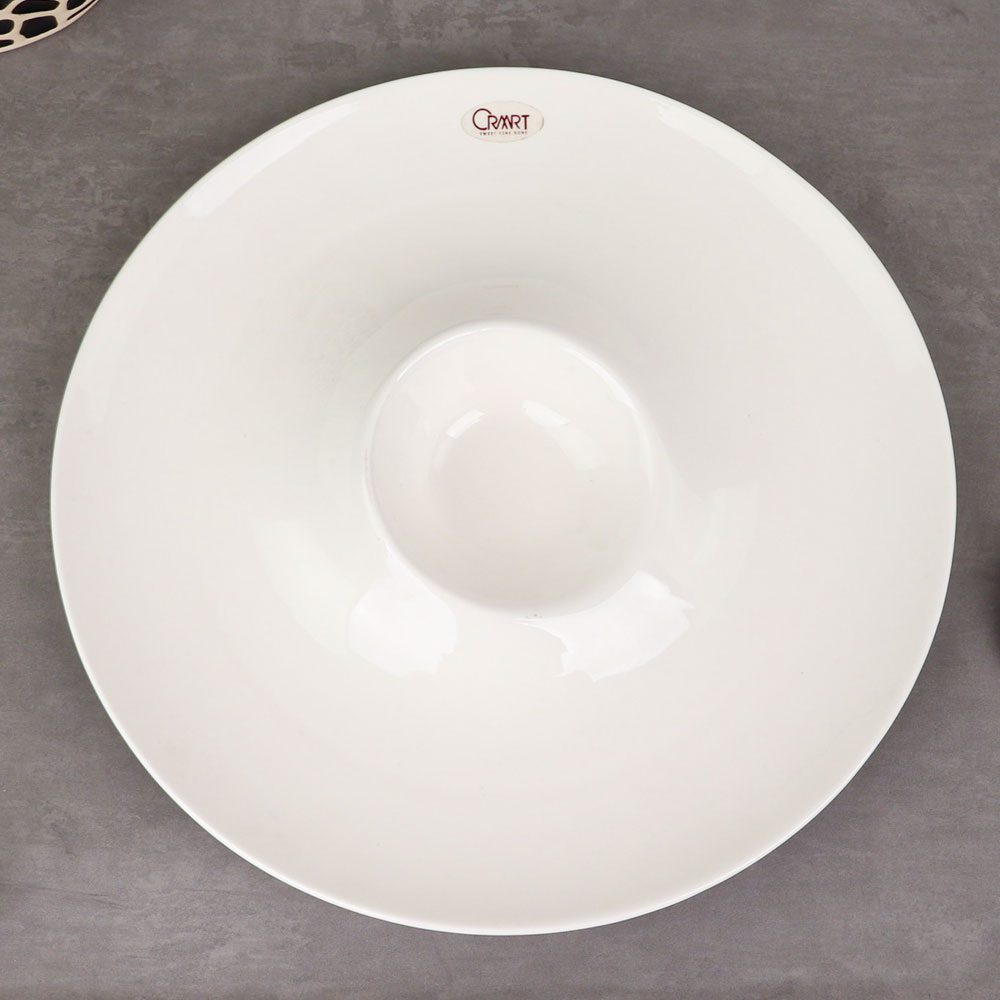 크레아트 원형 접시 A1461-12 도자기 그릇 화이트