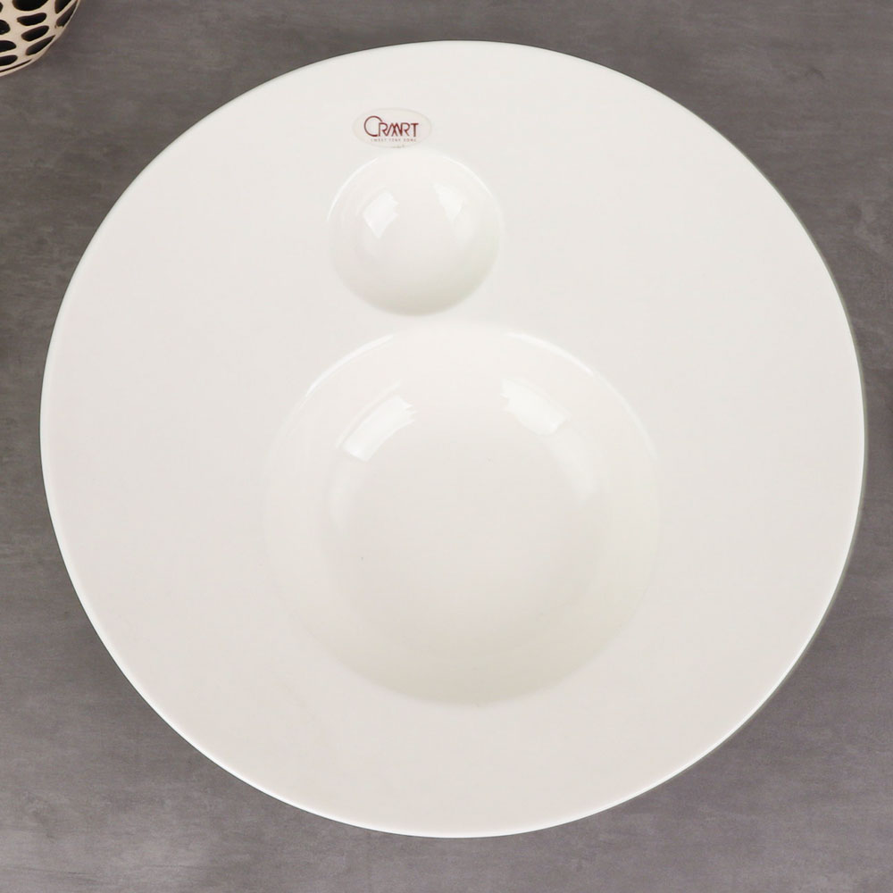 크레아트 원형 접시 A1428-115 도자기 그릇 화이트