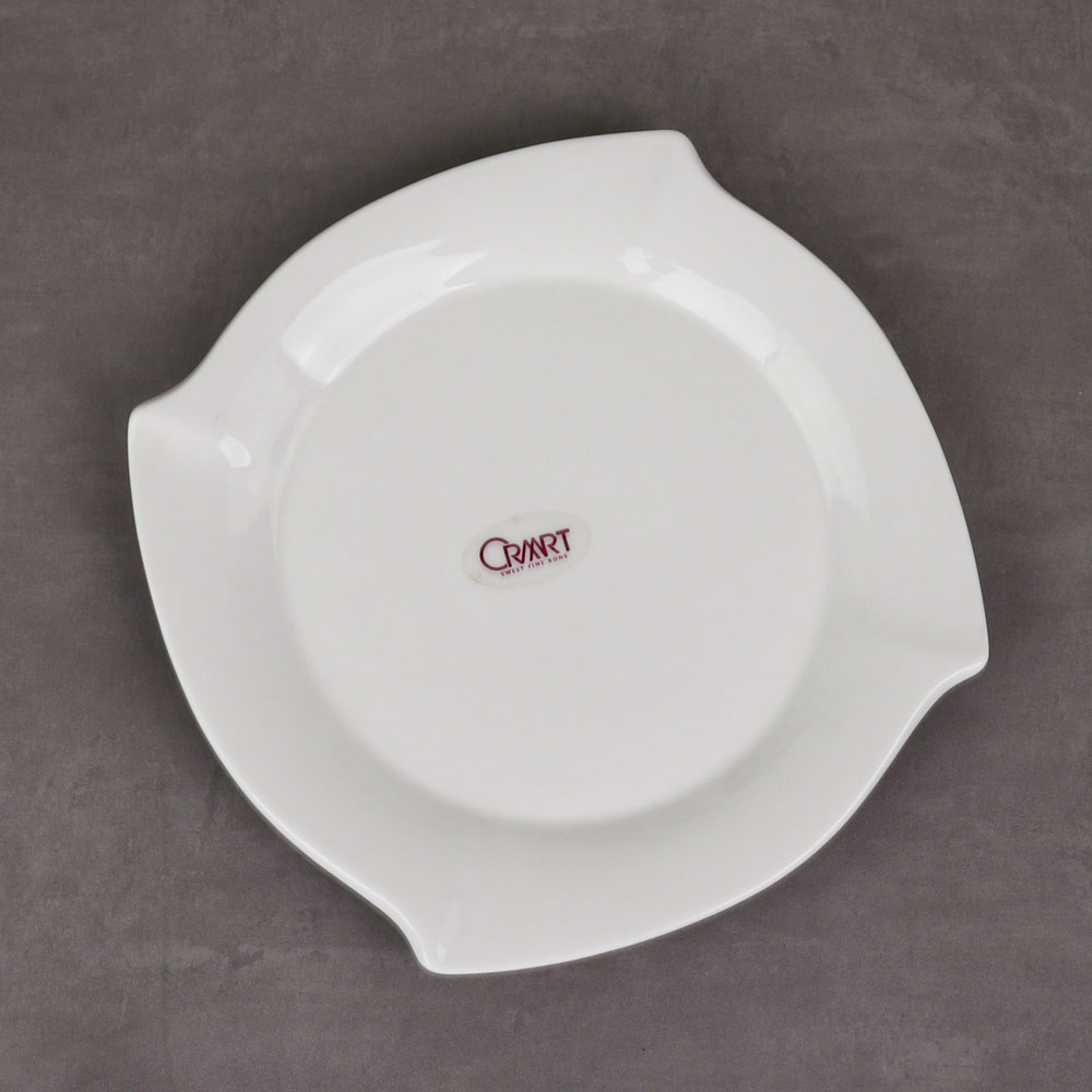 크레아트 둥근 웨이브 접시 A0136-07 도자기 그릇 화이트