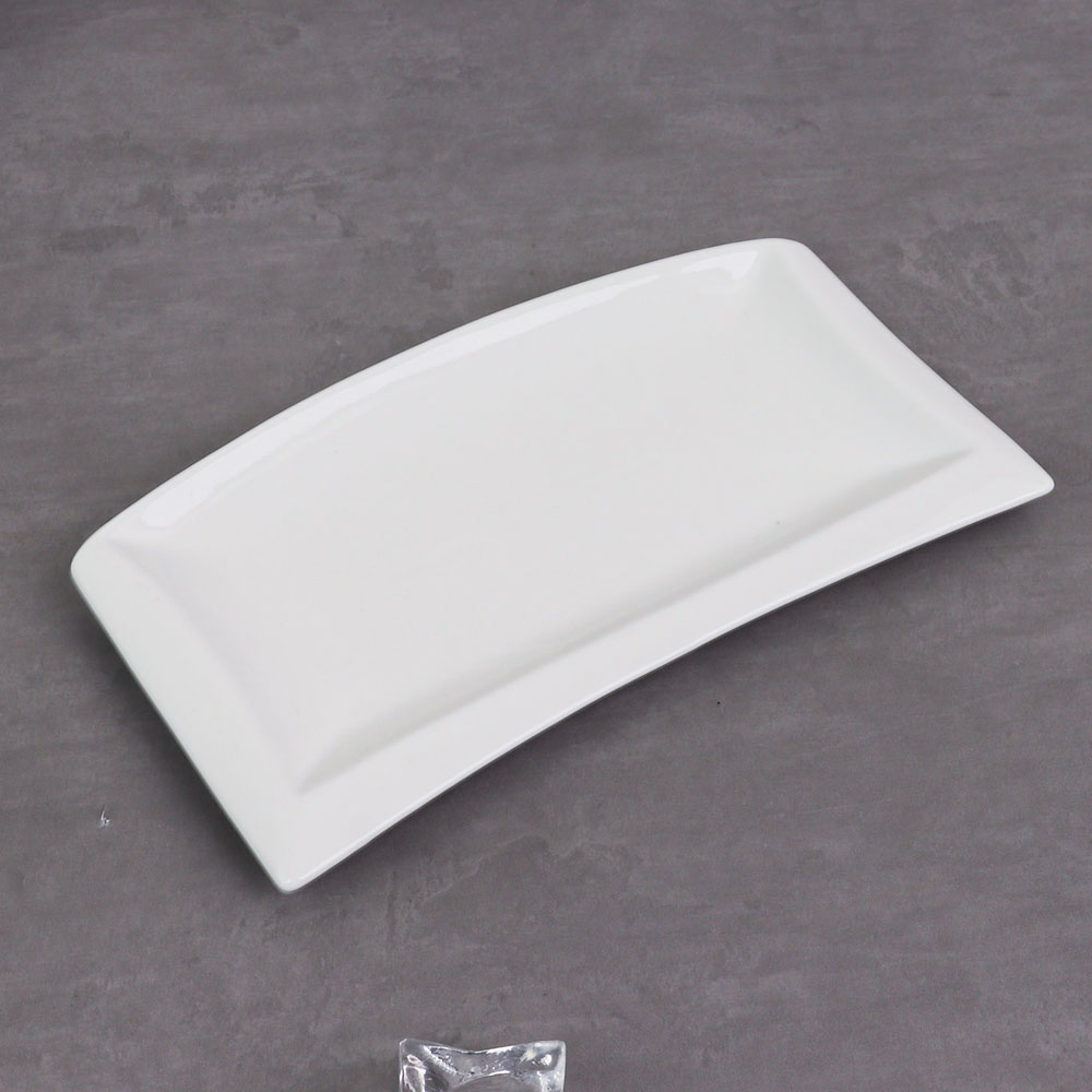 크레아트 직사각 접시 NQ0138-10 도자기 그릇 화이트