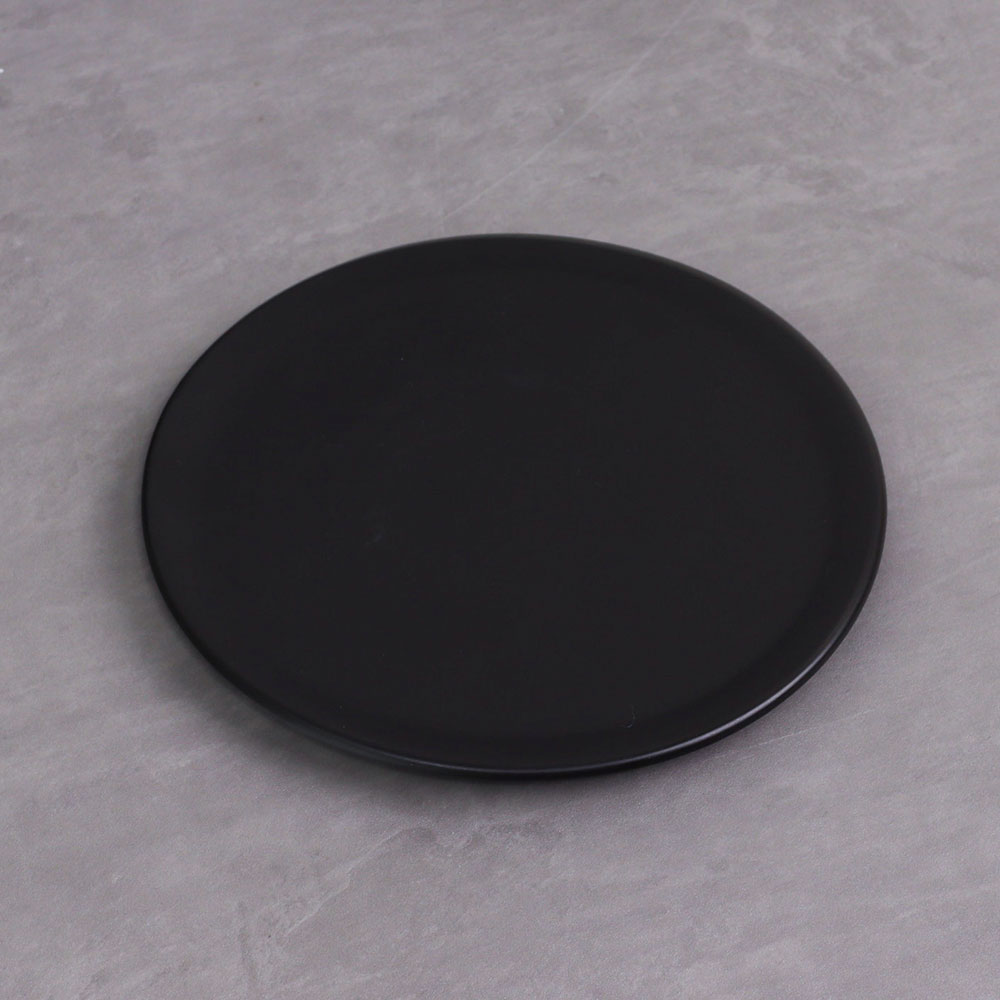 크레아트 블랙 원형 평 6 도자기 그릇