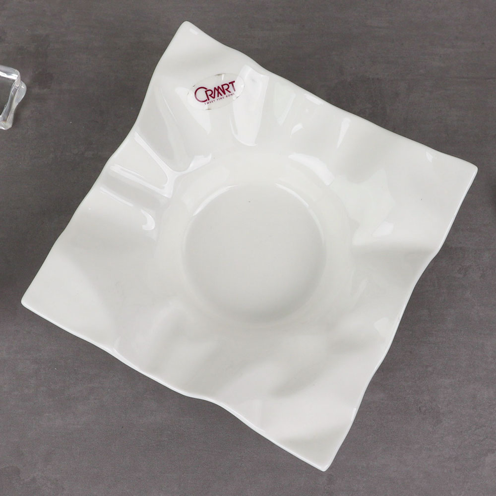 크레아트 사각 접시 A0256-0675 도자기 그릇 화이트볼