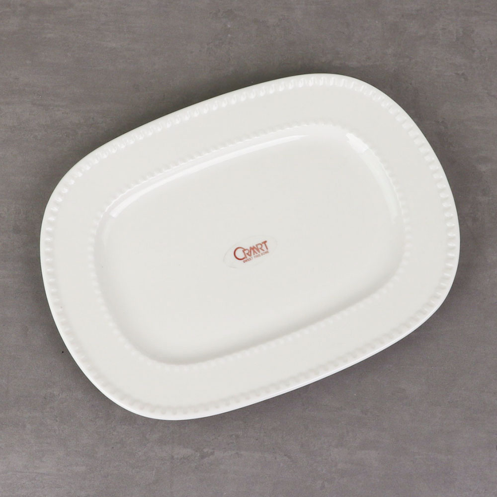 크레아트 둥근 사각 접시 NQ0271-0875 도자기 그릇 화이트 접시