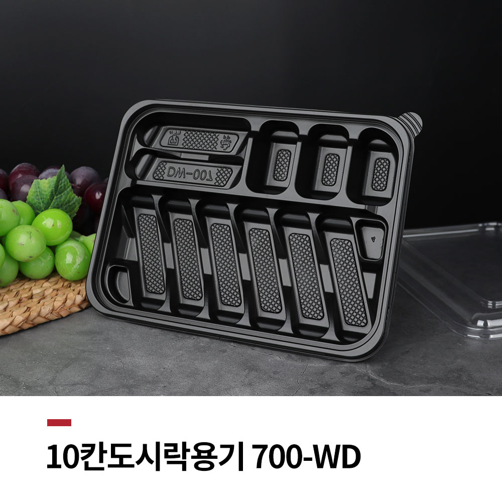 [박스] 도시락 용기 4칸 100-WD 1box omg 돈가스 초밥 면 배달 일회용 포장 (모주