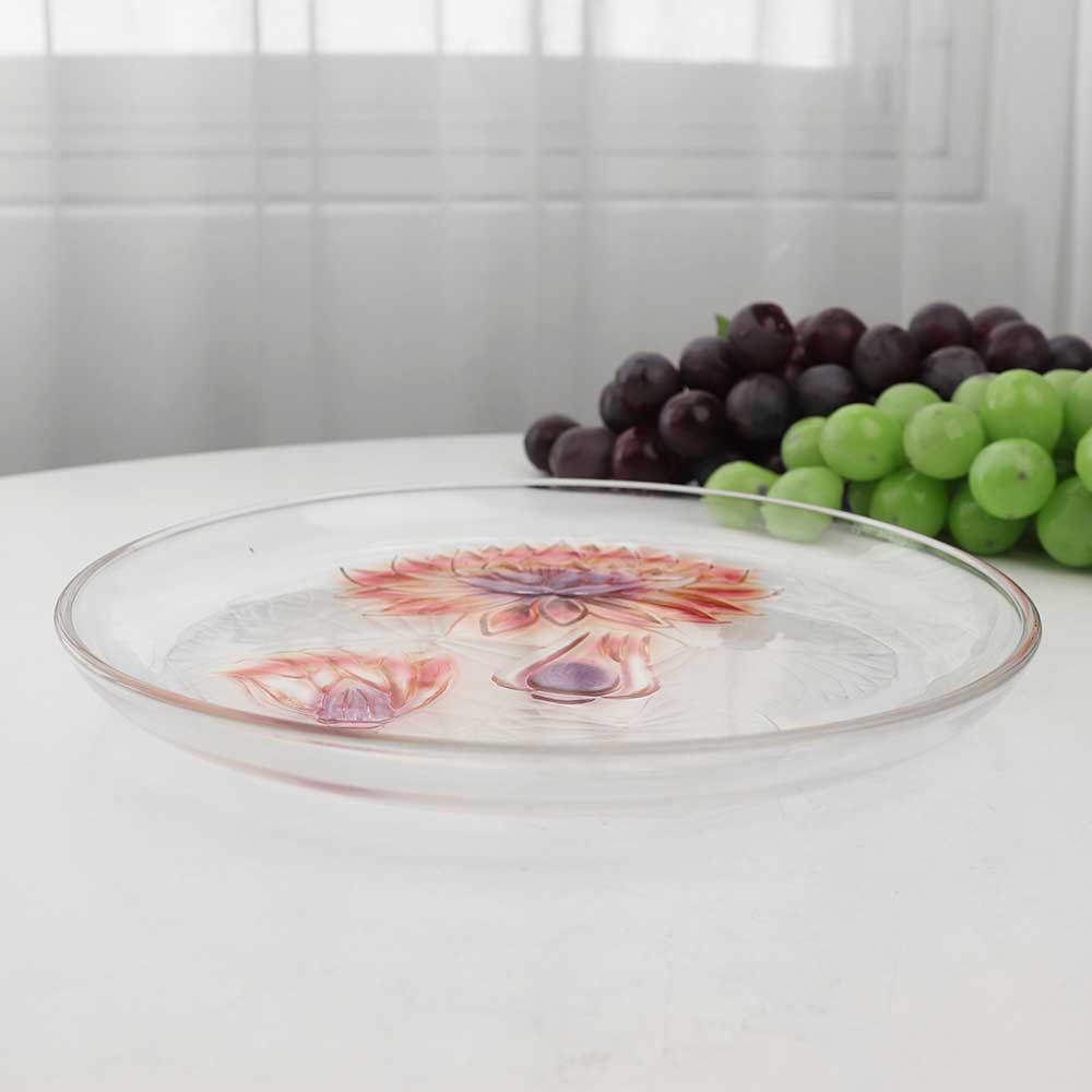 장미 접시 VV 레트로 유리 과일 그릇