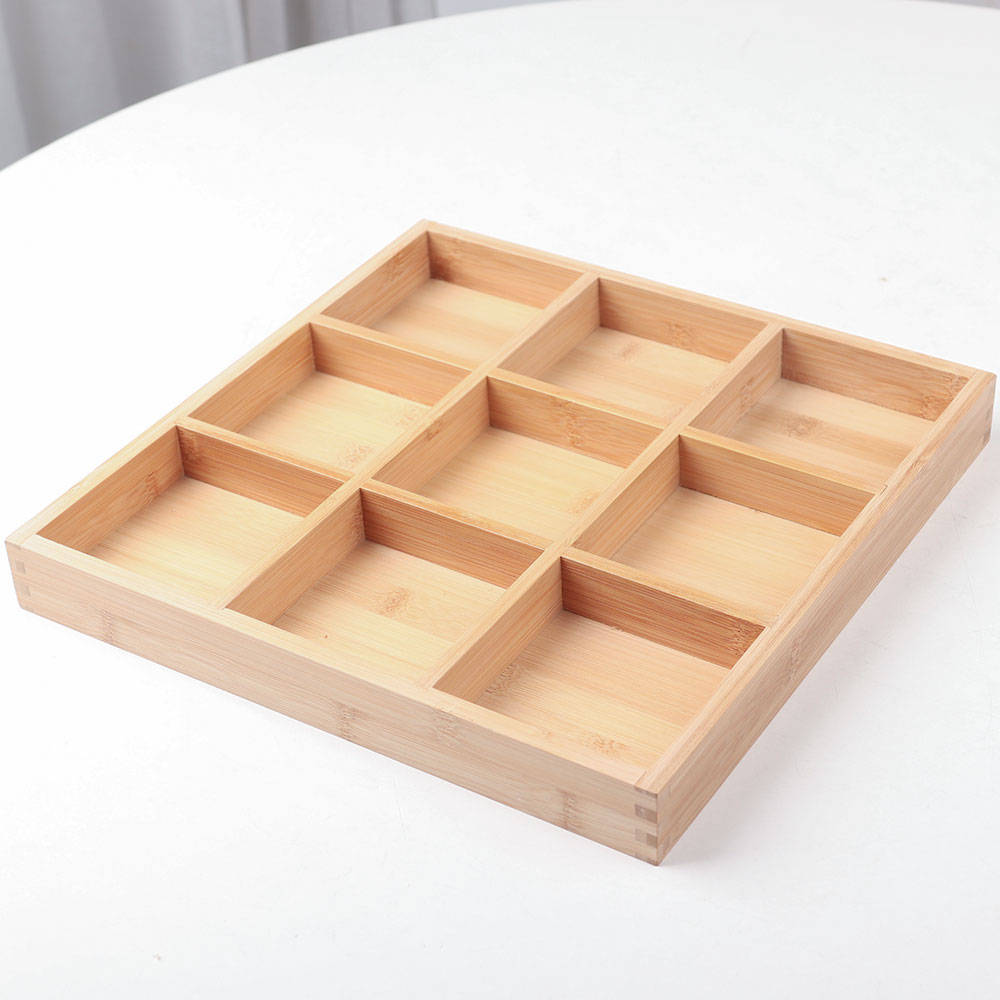 [단일] KD 대나무 9칸 상자 우드 트레이 원목 받침 회접시 사시미