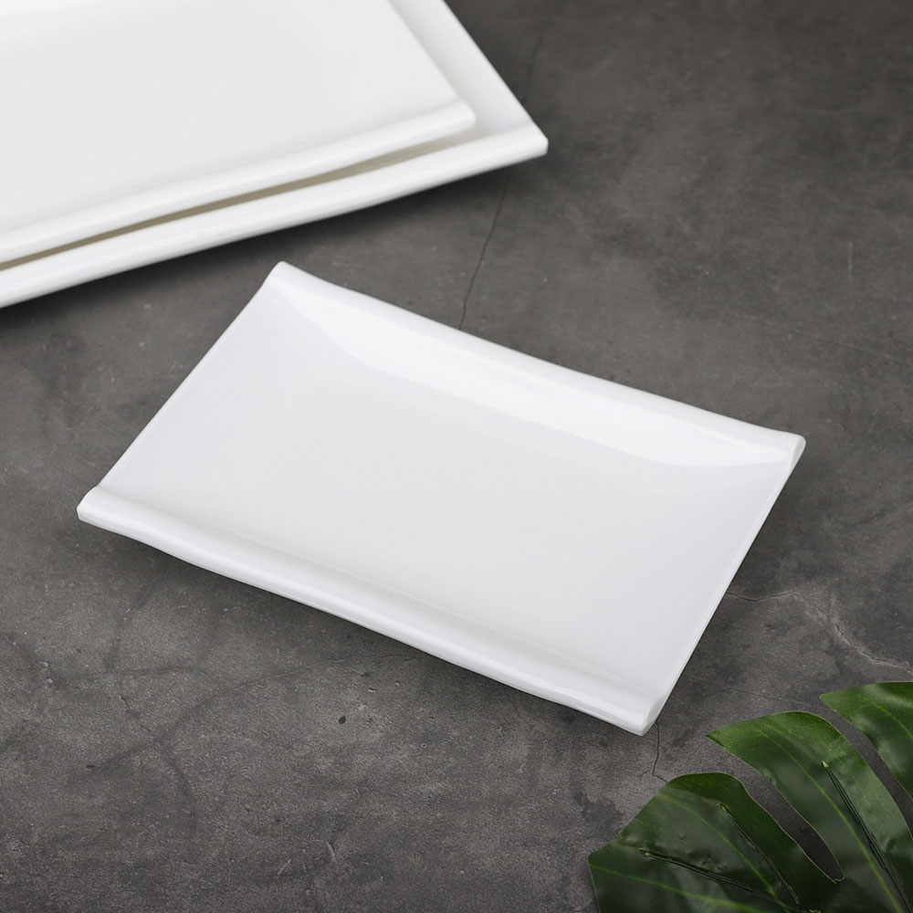 신굽 사각 접시 소소 화이트 BB 순백 멜라민 그릇 보조 반찬 업소용