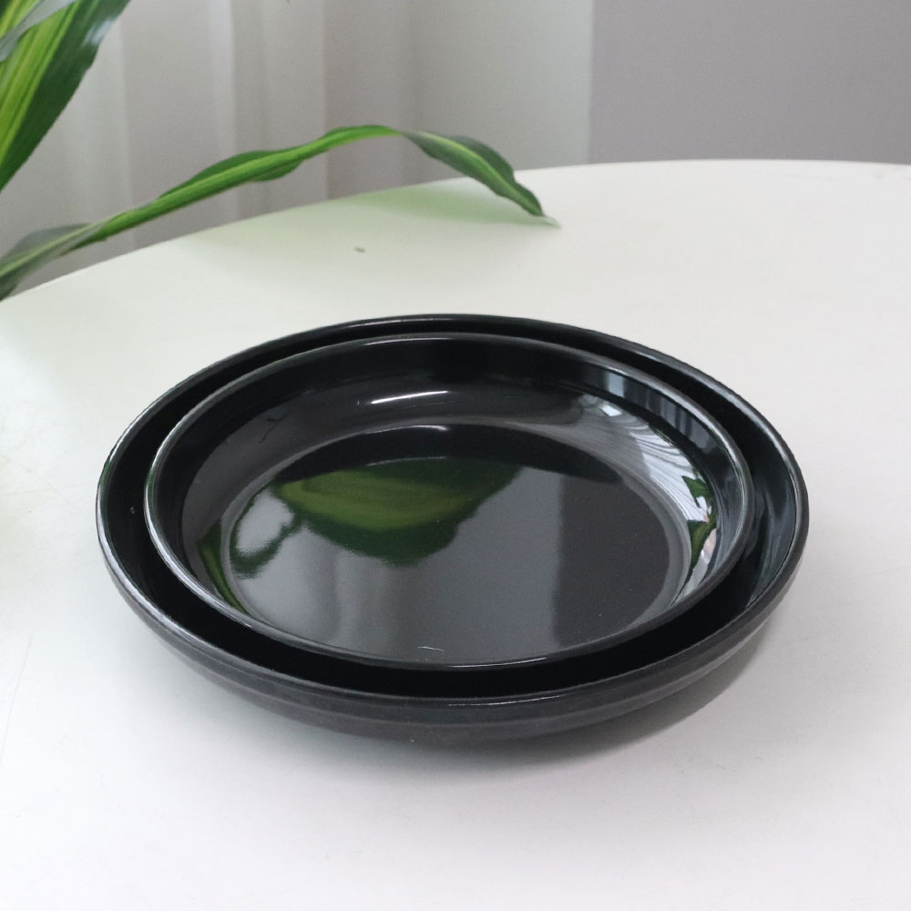 흑 찜기 접시 중 BB 흑색 멜라민 그릇 찜 원형 요리 업소용