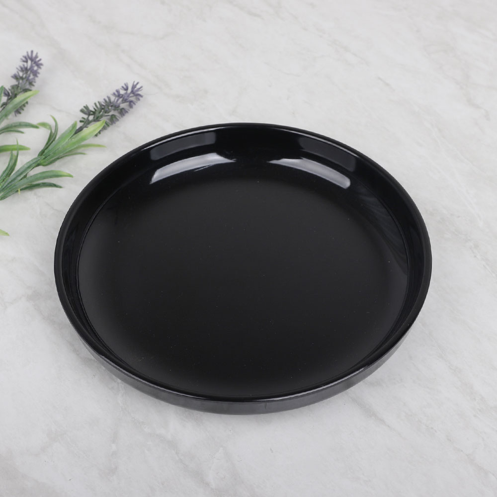 흑 찜기 접시 중 BB 흑색 멜라민 그릇 찜 원형 요리 업소용