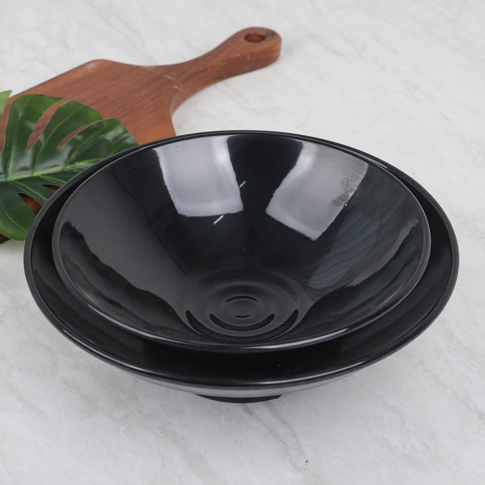 흑 해물 짬뽕 중 BB 흑색 멜라민 그릇 중국집 라면 우동기 업소용