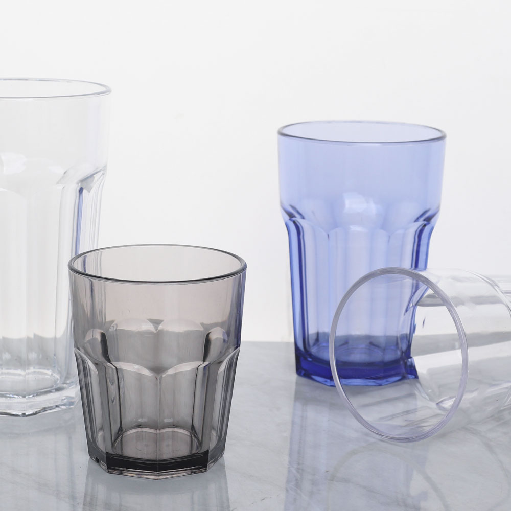 [단일] 팔각컵 5235 420ml PC 컵 음료수 다회용 물컵 투명