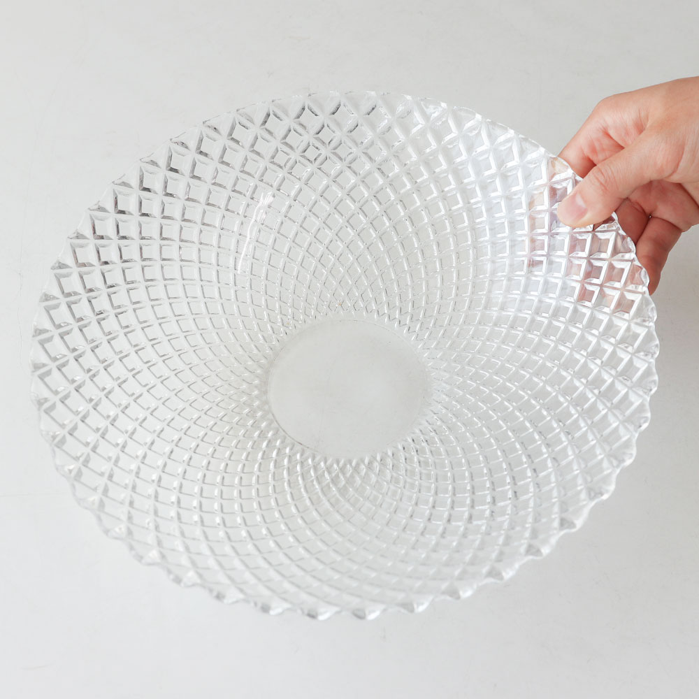 [단일] DL 유리 접시 볼 26.6cm 플레이팅 샐러드 레트로 황도 그릇