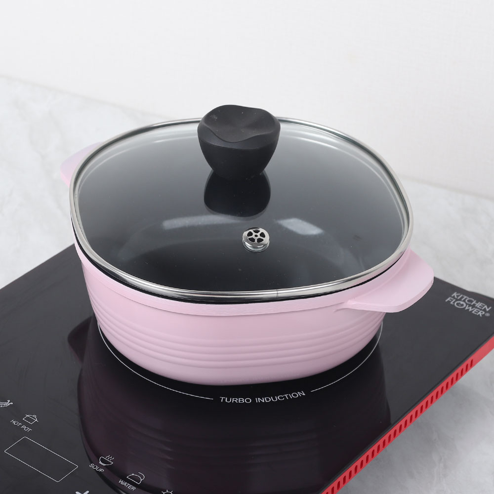 [단일] 알루아트 IH 세라믹 미니 양수 냄비 20cm 사각 인덕션 주물