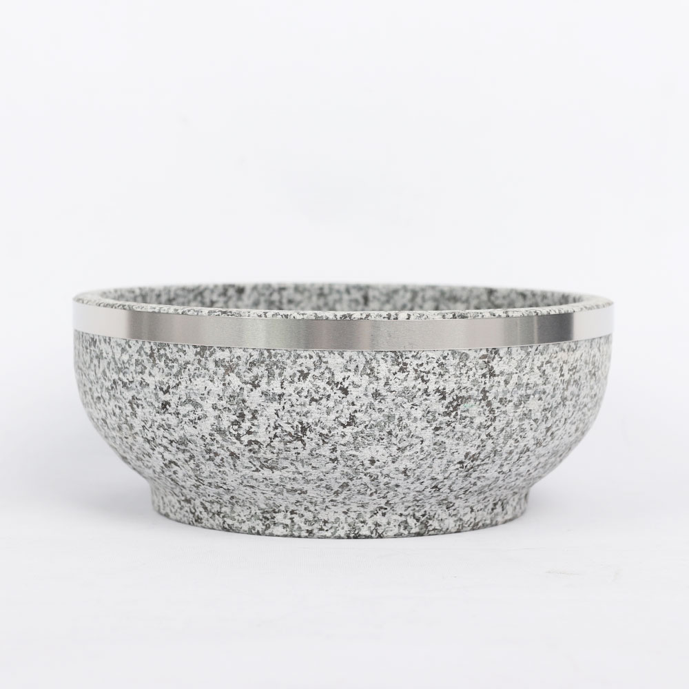 [단일] MS 돌솥 비빔기 (테) 19cm 곱돌 솥밥 뚝배기 비빔밥 그릇